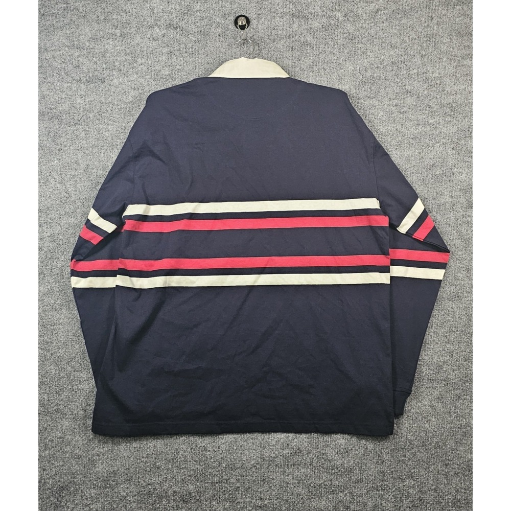 GAP Team USA Rugby Shirt Top Navy Blue Long Sleeve Large Olympics Logo Stripes - Picture 4 of 7